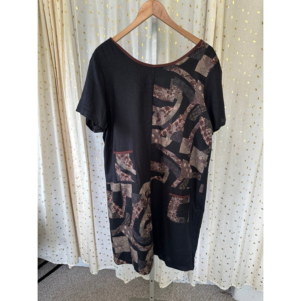 NWOT Collections by Xina Ann 100% Cotton Asian Inspired Block Midi Dress XL
